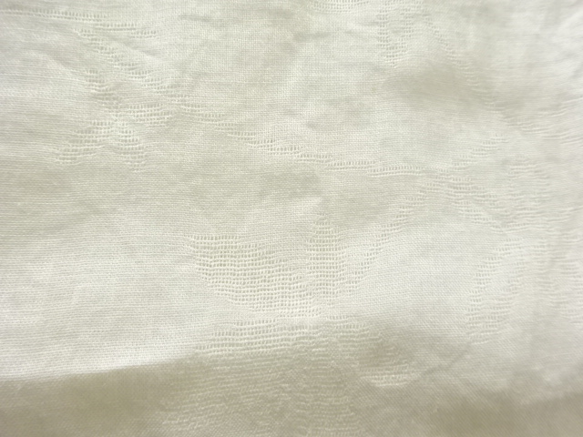  アンティーク　本麻透かし織　草花模様長襦袢